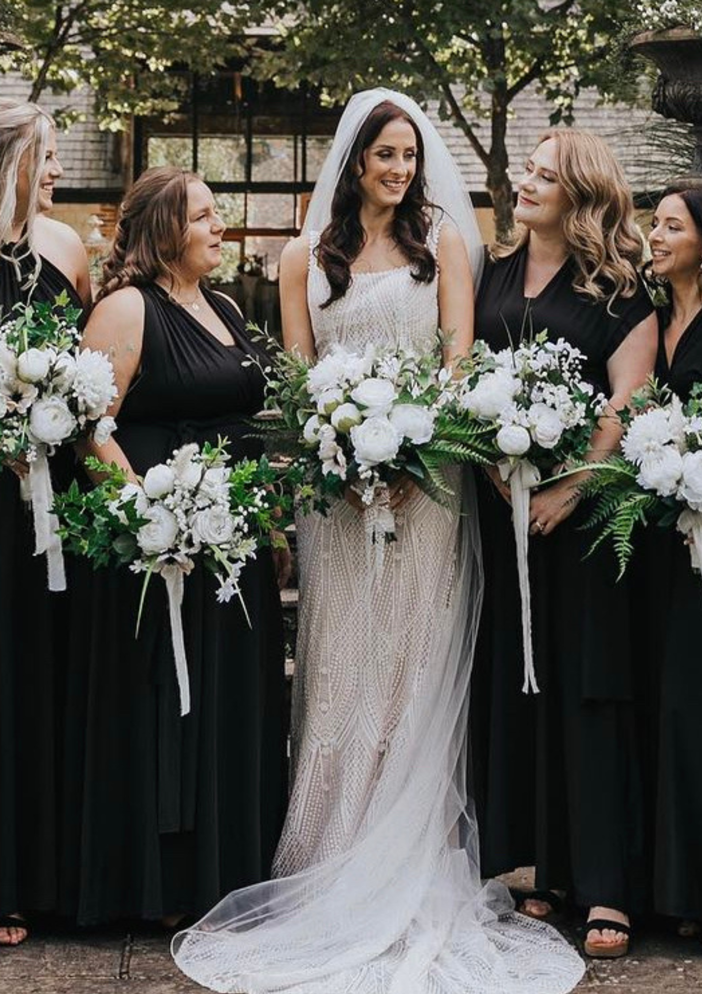 Rent or Purchase | Classic Green & White Bridal Party Bouquets Rent or Purchase | Classic Green & White Bridal Party Bouquets