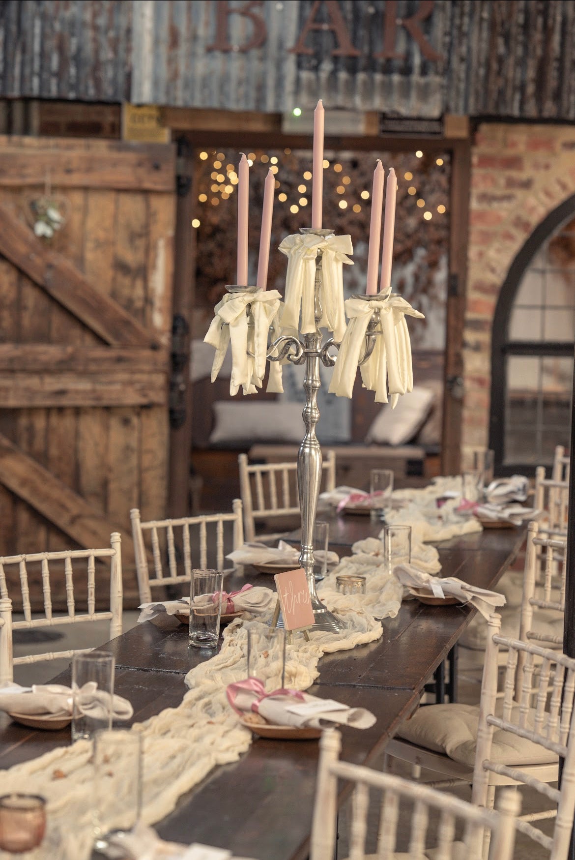 Ribbon Candelabra | Rental
