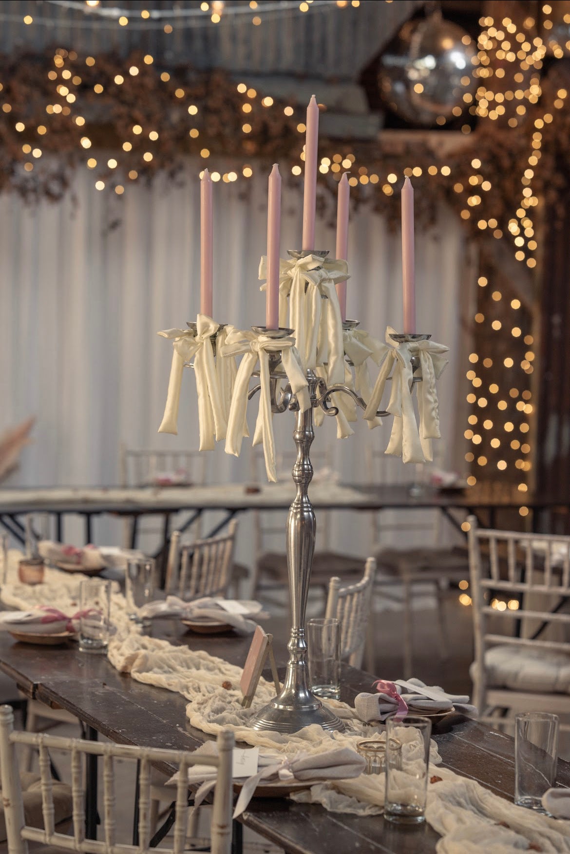 Ribbon Candelabra | Rental