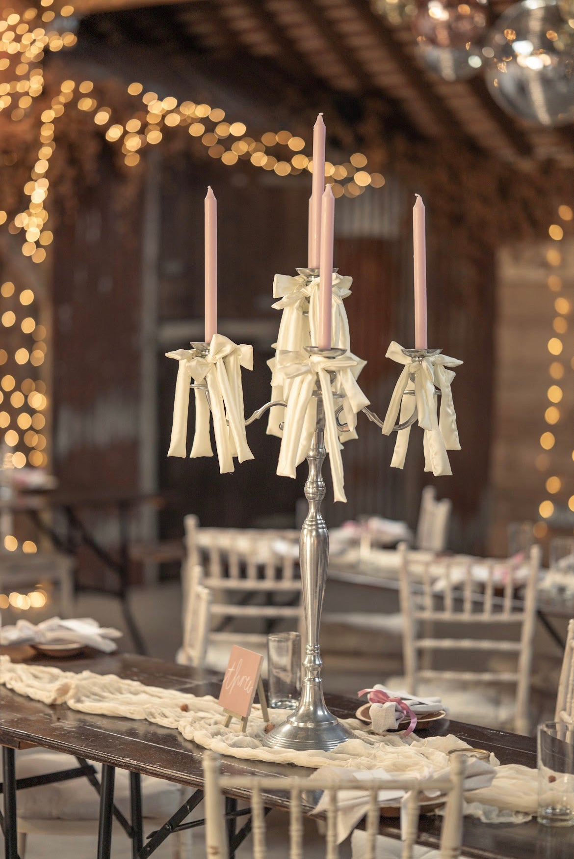 Ribbon Candelabra | Rental