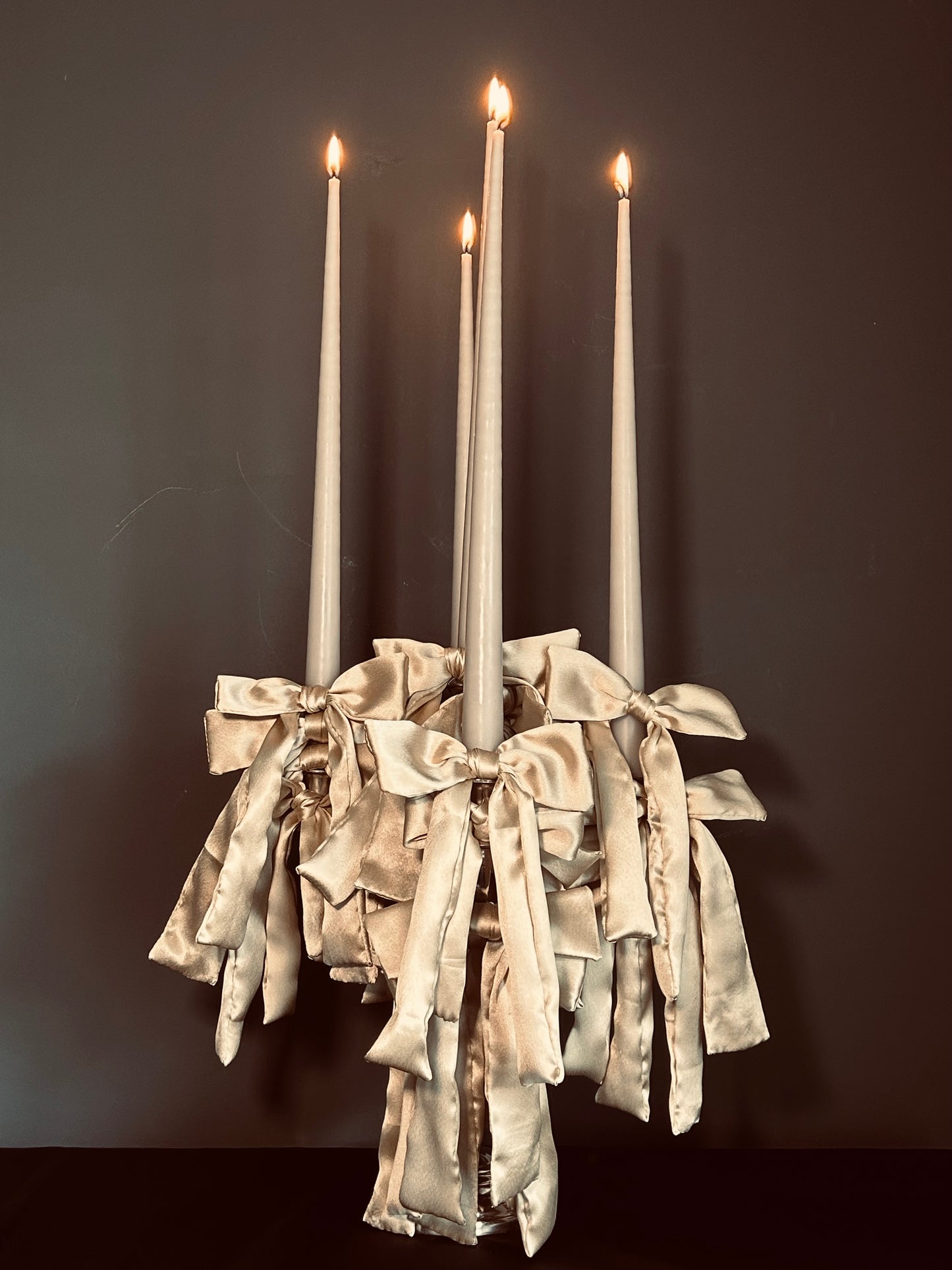 Rent | Centrepiece | Stacked Ribbon Candelabra